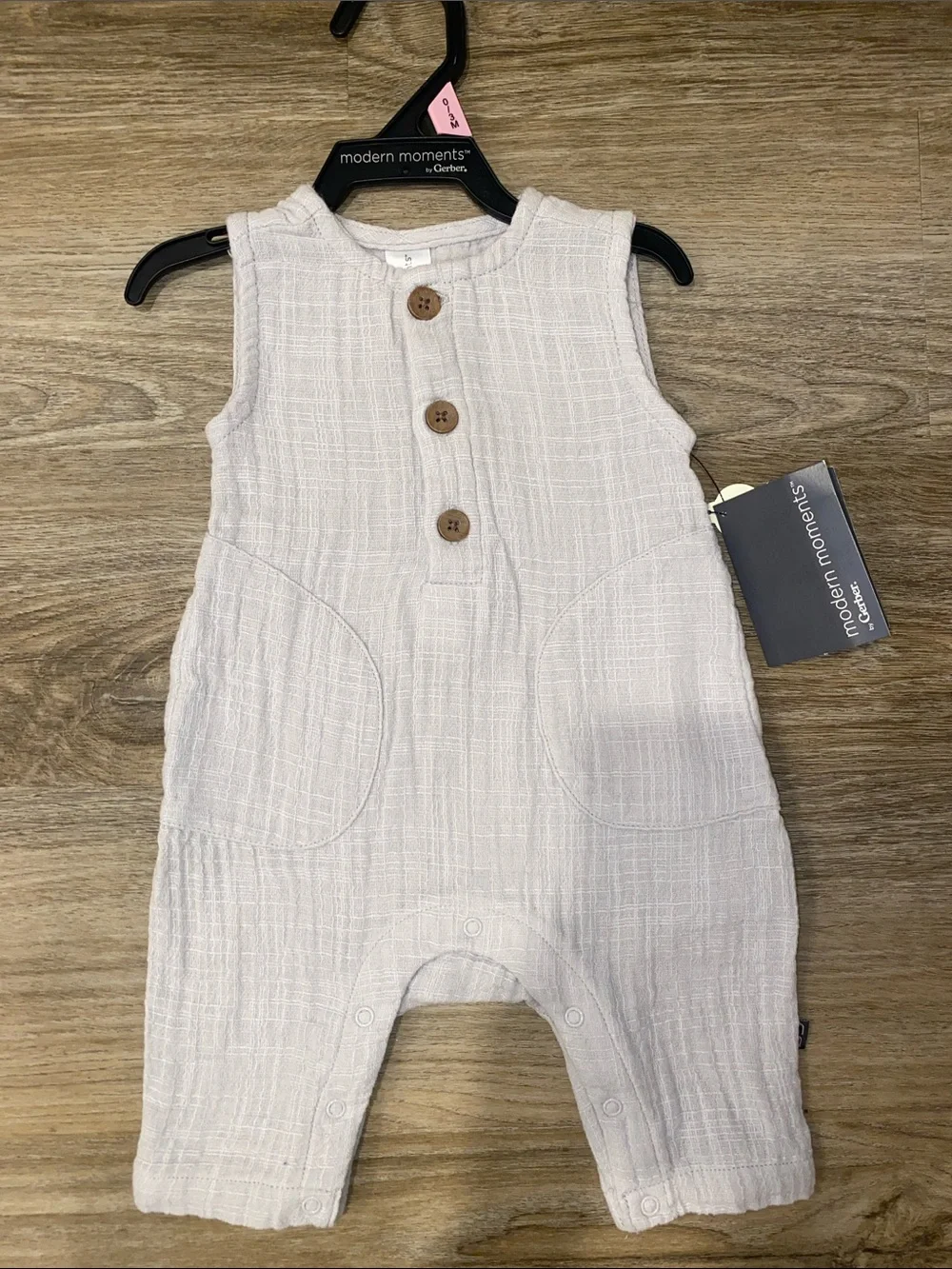 Modern Moments Cream Textured Baby One-Piece Romper